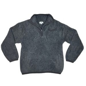 Aerie Sherpa Pullover Sweater Womens Sz Medium Green Fleece 1/4 Zip Chest Pocket